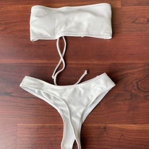 White Bandeau Swimsuit